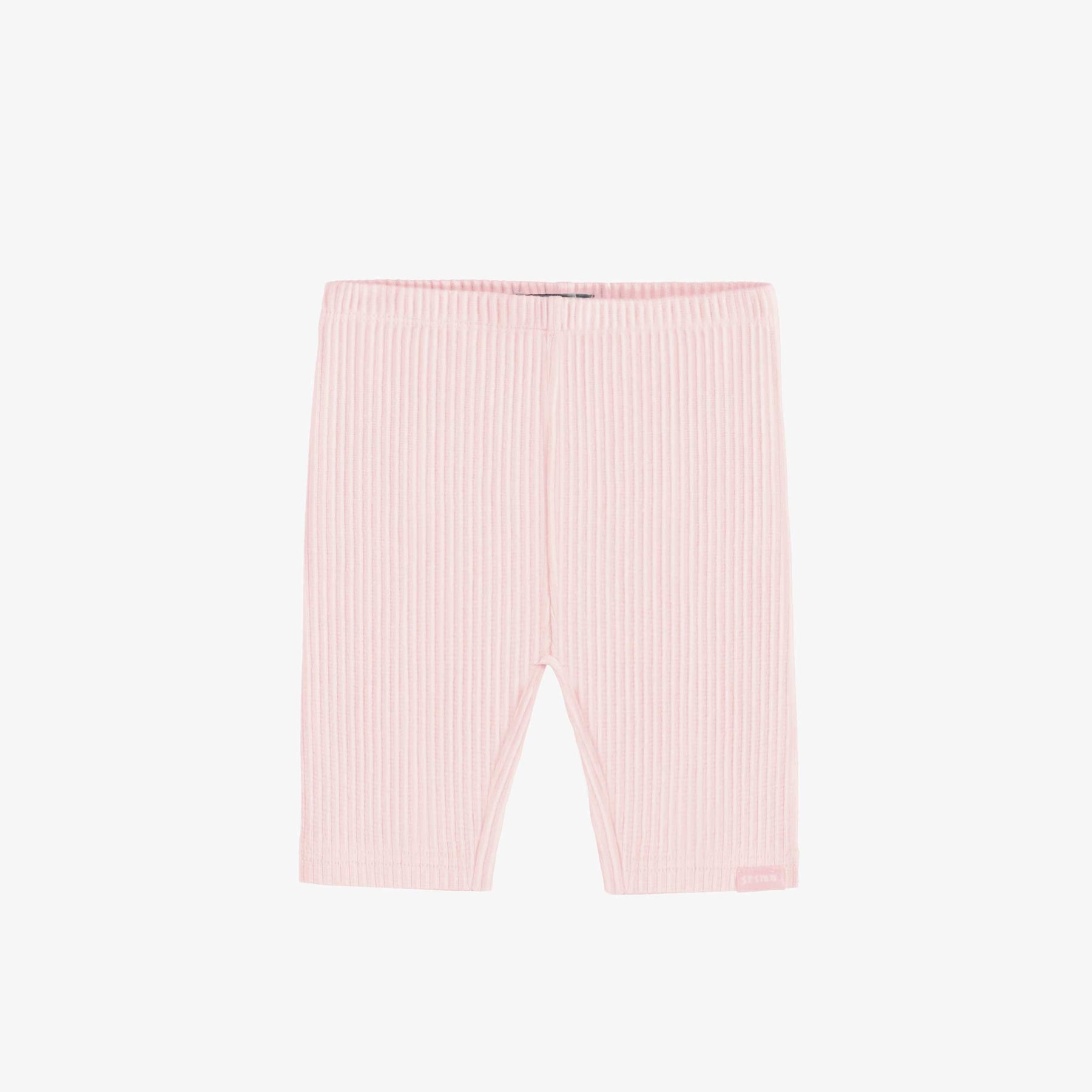 LIGHT PINK RIBBED KNIT BIKER SHORT, BABY