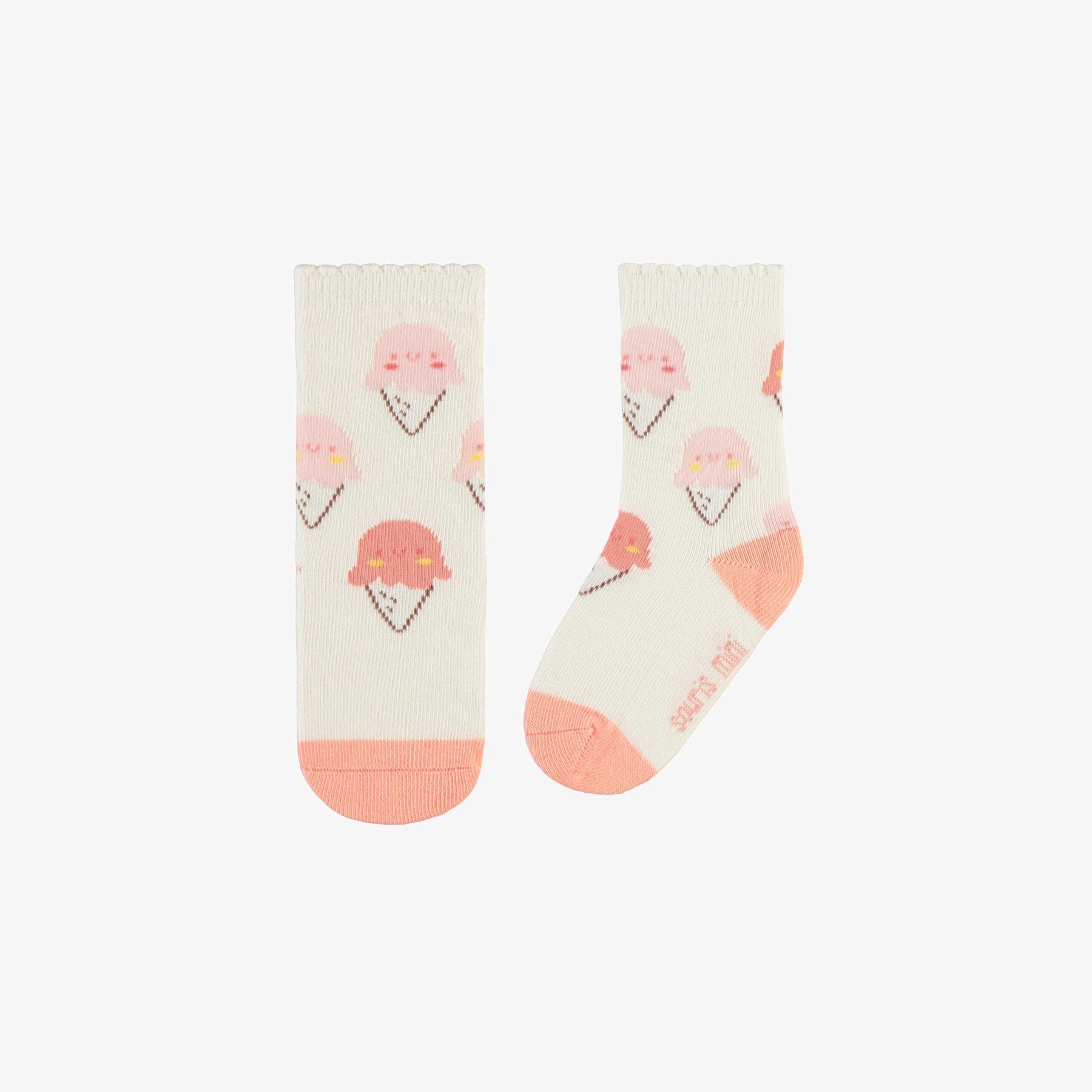 CREAM SOCKS WITH CUTE ICE CREAM