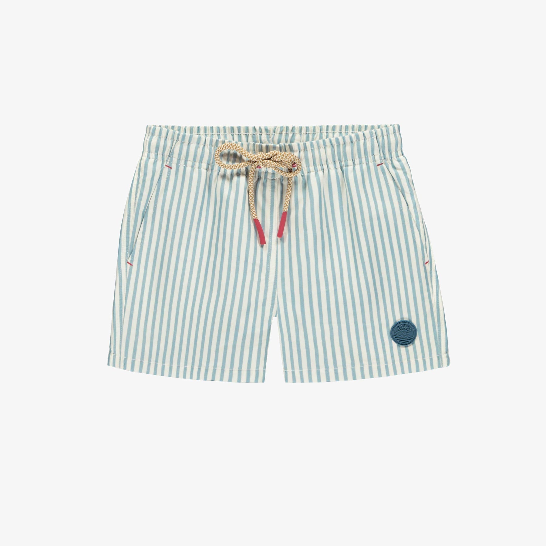 BLUE AND CREAM STRIPED SWIMMING SHORT, CHILD