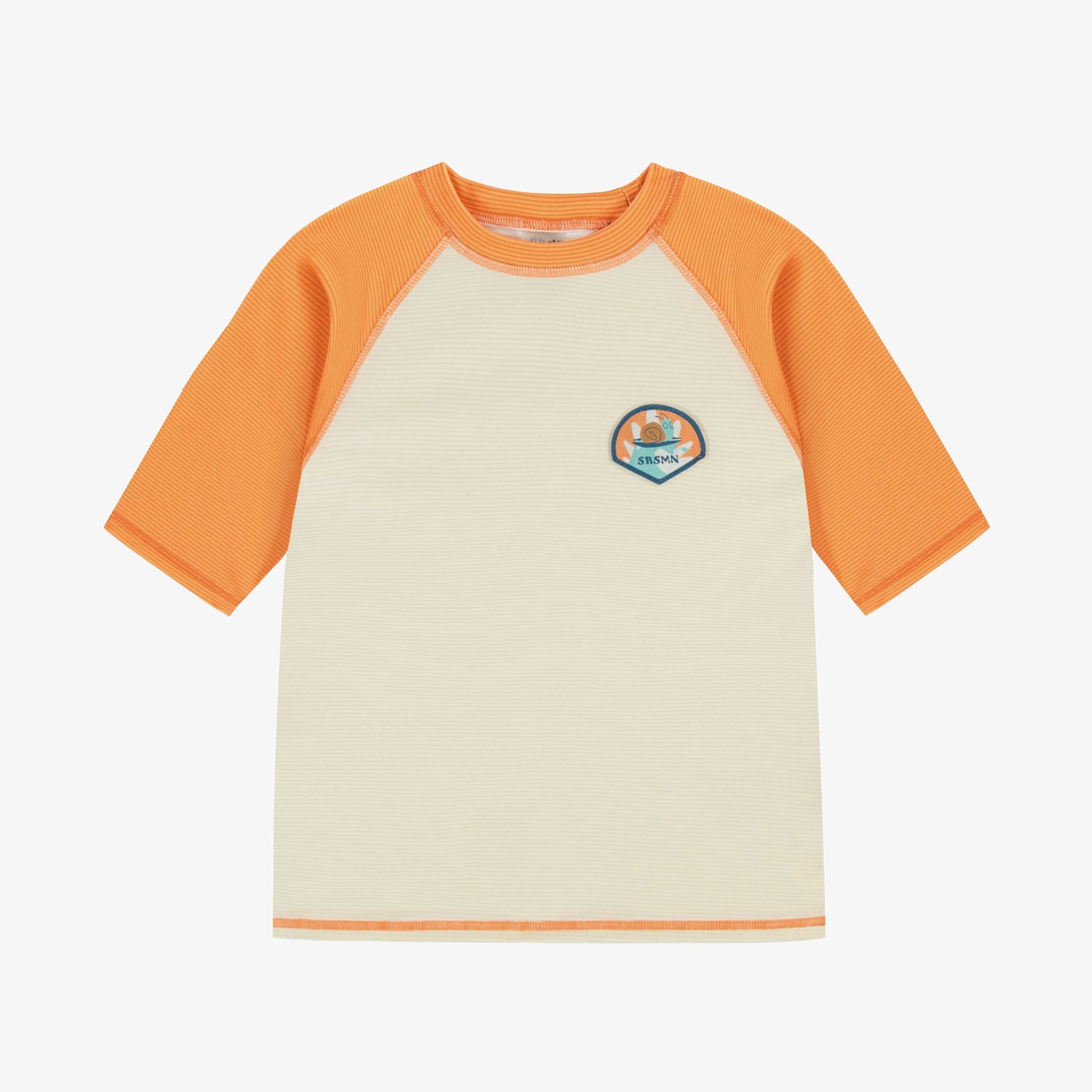 CREAM AND ORANGE SHORT SLEEVES SWIMMING T-SHIRT, CHILD