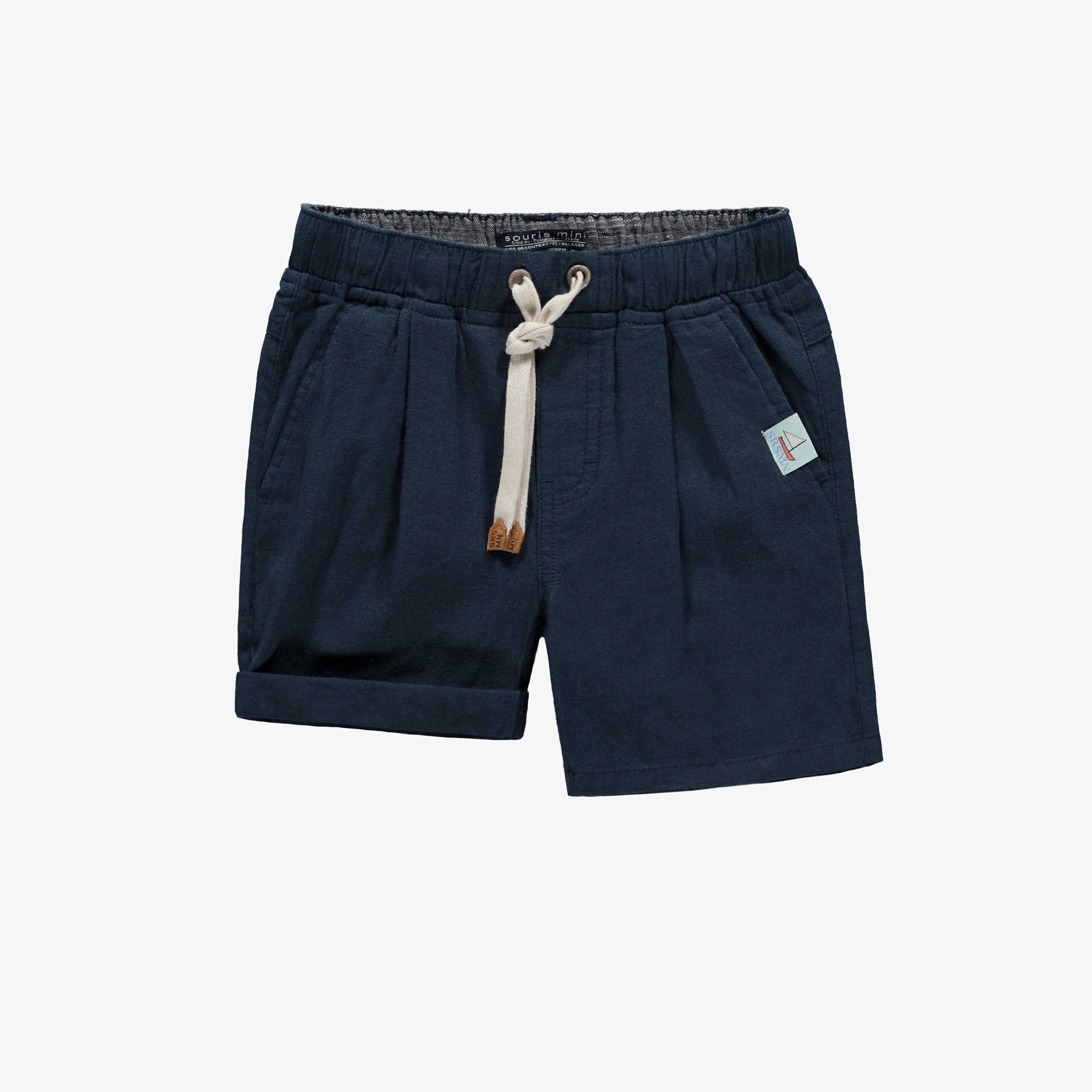 NAVY RELAXED FIT BERMUDAS COTTON AND LINEN, CHILD