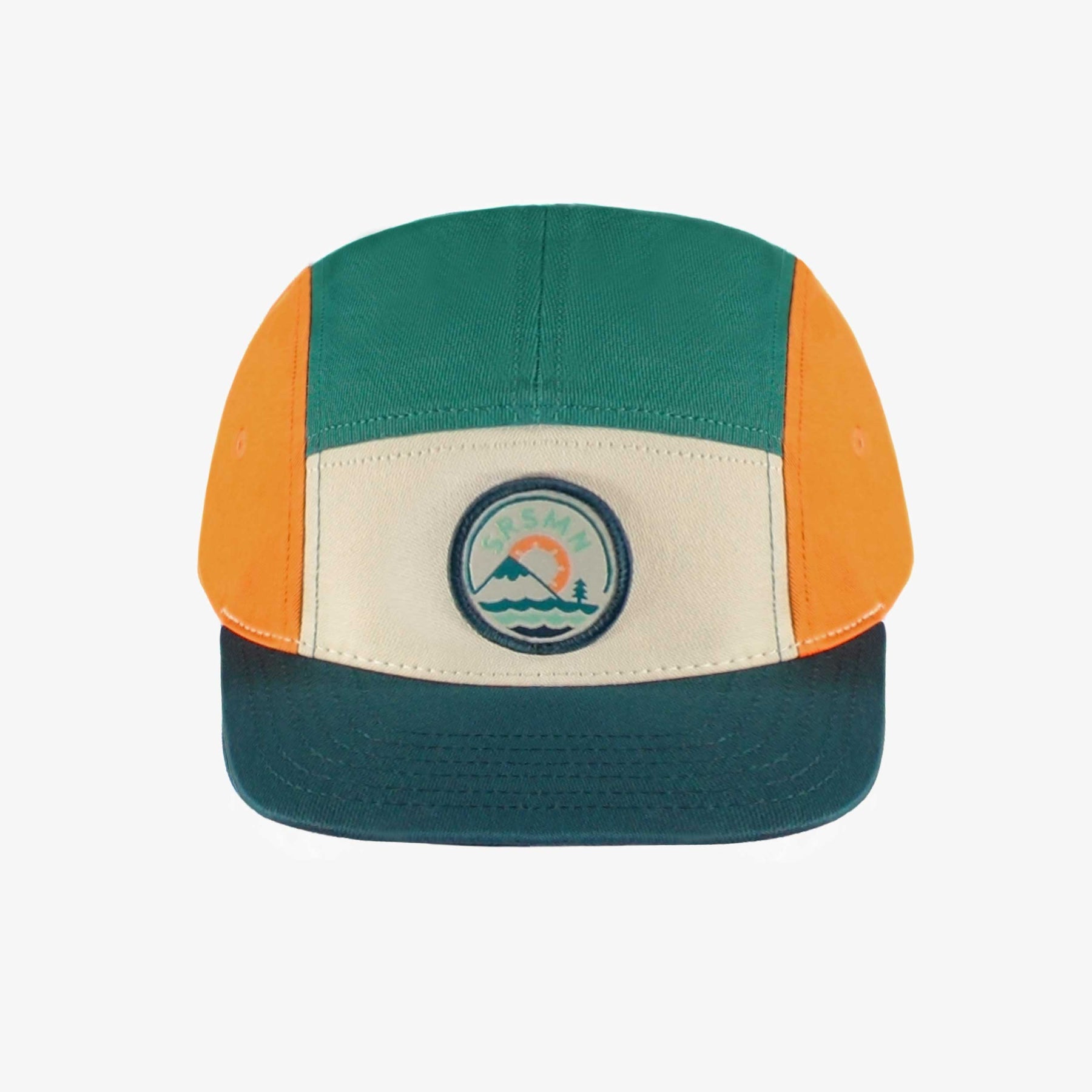 GREEN CAP WITH COLOR BLOCK AND A FLAT VISOR COTTON, CHILD