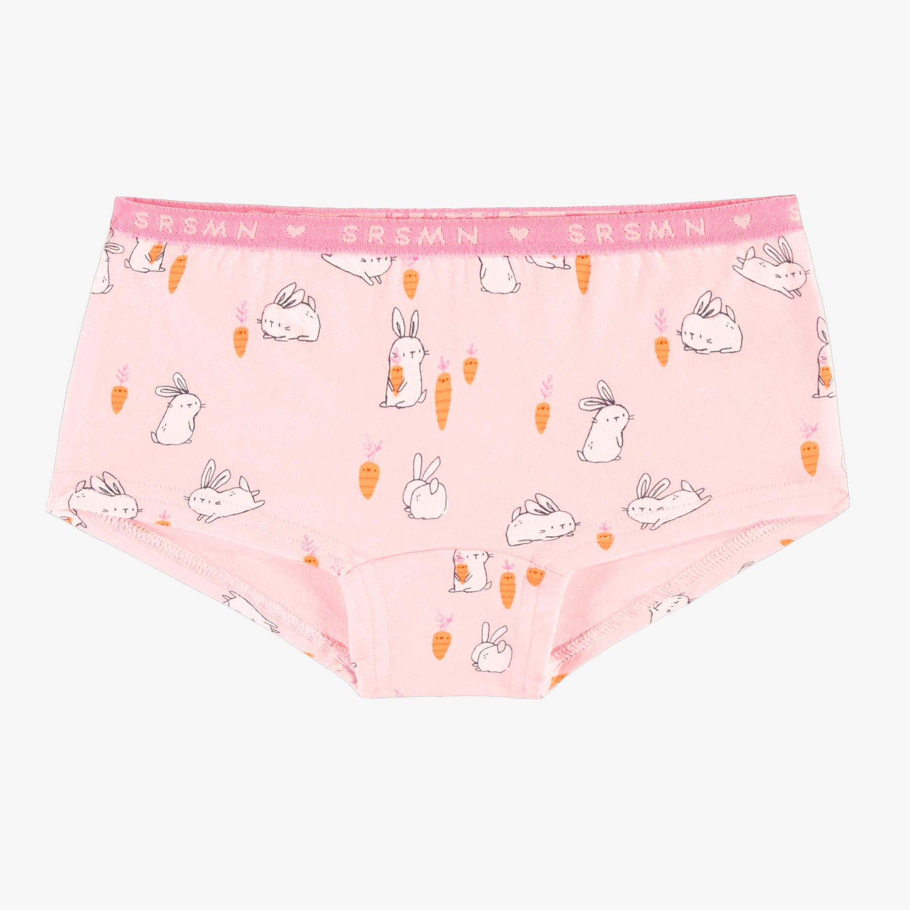 PINK BOYCUT PANTIES WITH BUNNIES AND CHICKENS PRINT STRETCH JERSEY, CHILD