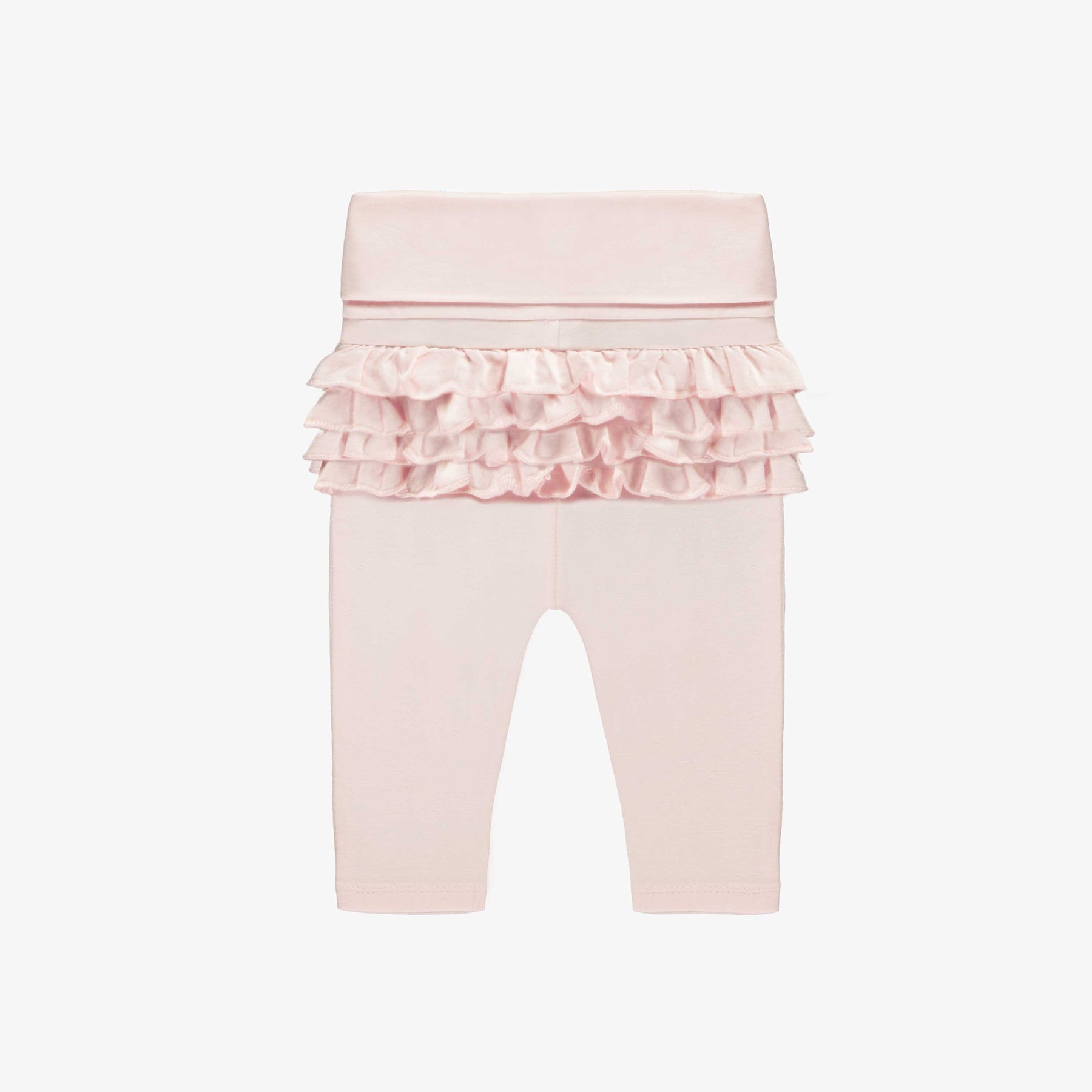 LIGHT PINK LEGGINGS WITH RUFFLES ORGANIC COTTON, NEWBORN