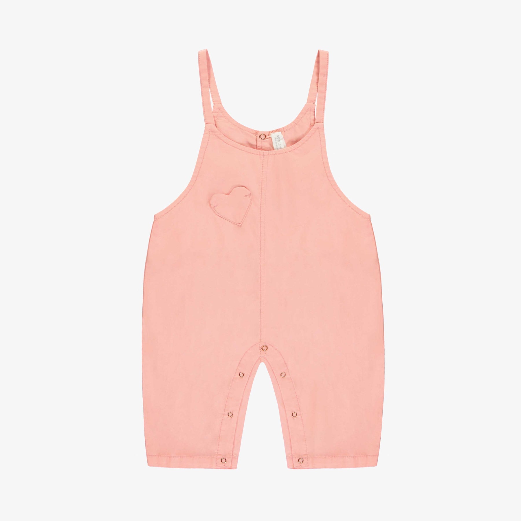 PINK LONG OVERALL WITH THIN STRAPS COTTON, NEWBORN