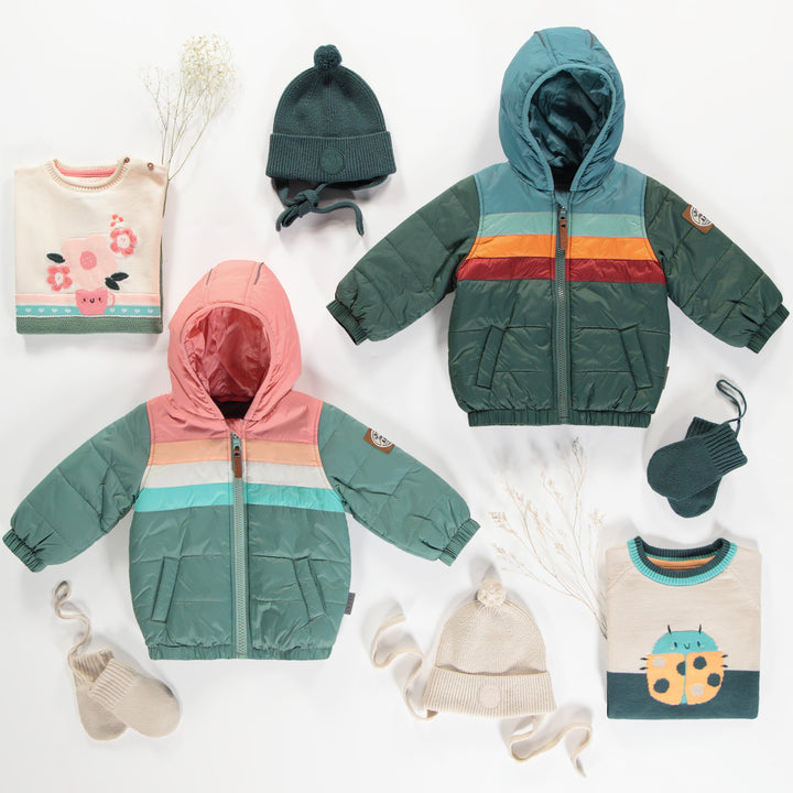 TEAL PUFFER COAT, BABY