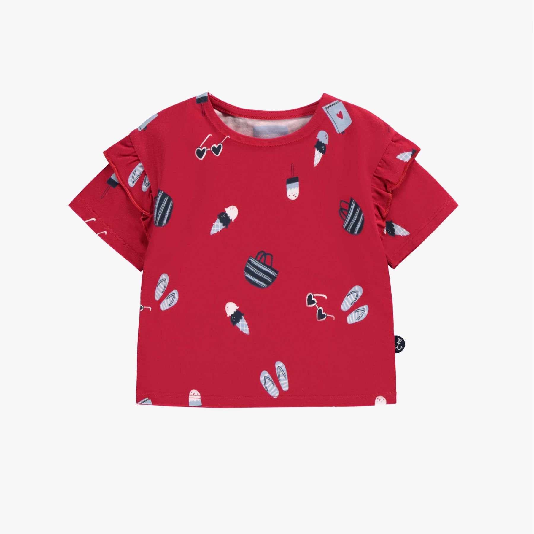 RED T-SHIRT WITH ALL OVER PRINT, BABY