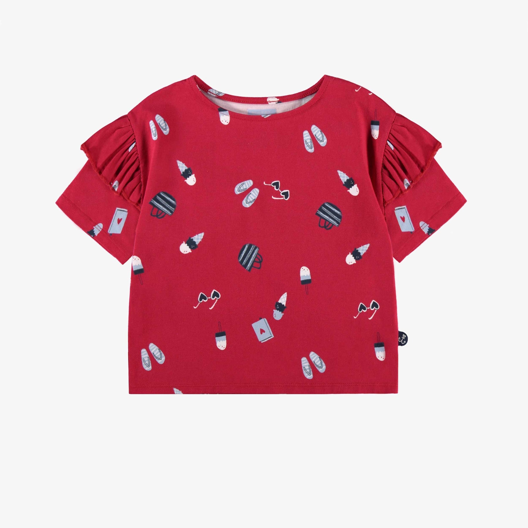 RED T-SHIRT WITH ALL OVER PRINT, CHILD