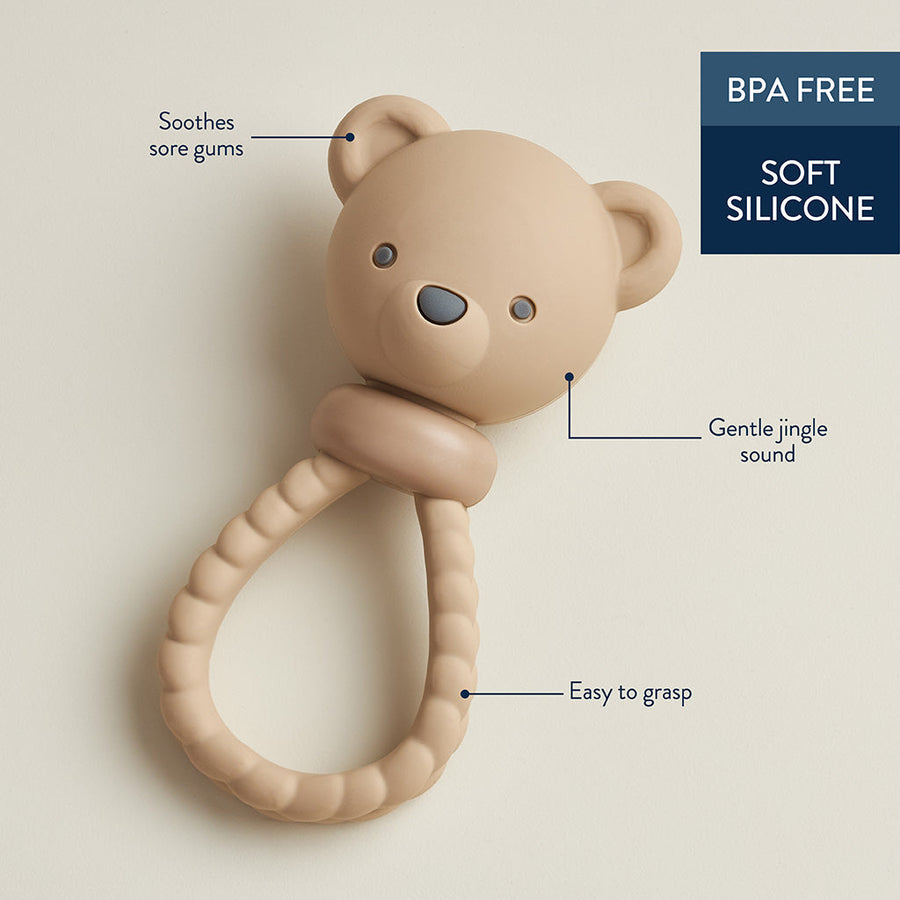 Sweetie Rattle™ Silicone Teether | Bear