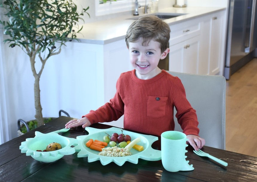 5 Piece Cellulose Feeding Set, Plate, Bowl, Cup, Spoon & Fork