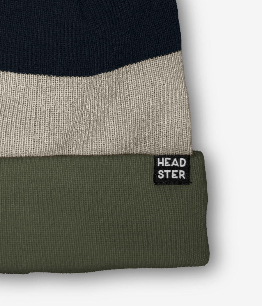 Tricolor Beanie Lined With Fleece - Hedge Green