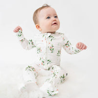 Footless Sleeper with Fold-Over Cuffs - Holly Berries