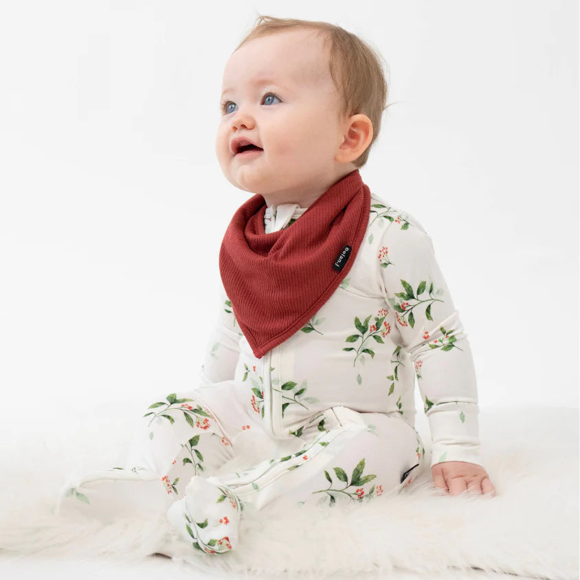 Footless Sleeper with Fold-Over Cuffs - Holly Berries