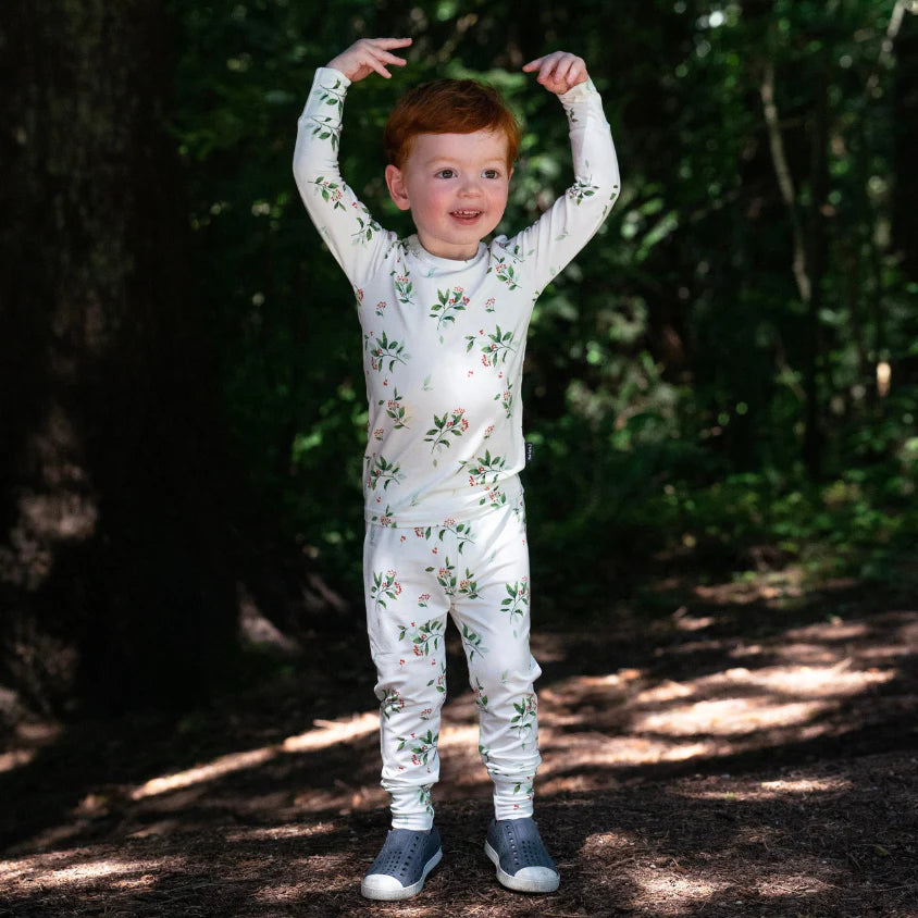 Long Sleeve PJ Set - Holly Berries