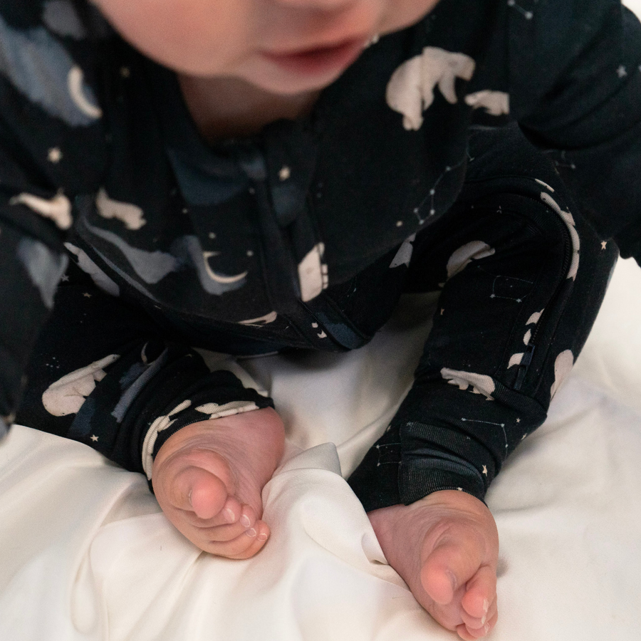 Footless Sleeper with Fold-over Cuffs - Polar Bears