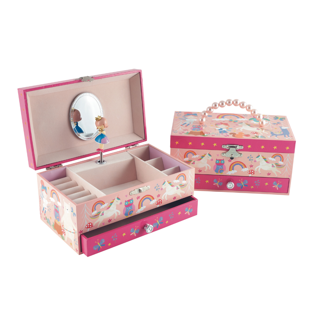 MUSICAL JEWELLERY BOX WITH DRAWER - RAINBOW FAIRY