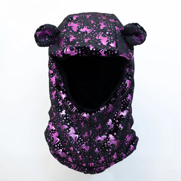 Starry Unicorn Microfleece Foil Print Balaclava (2-6X)