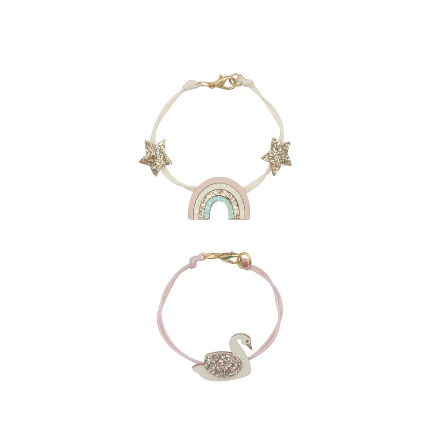 Enchanted Rainbow And Swan Bracelet Set