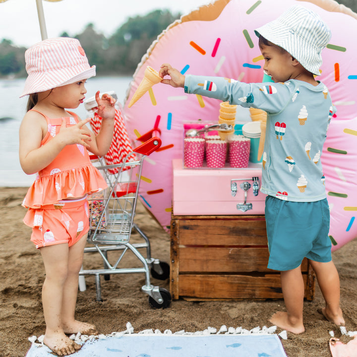 BLUE SWIMMING BERMUDA SHORTS, BABY