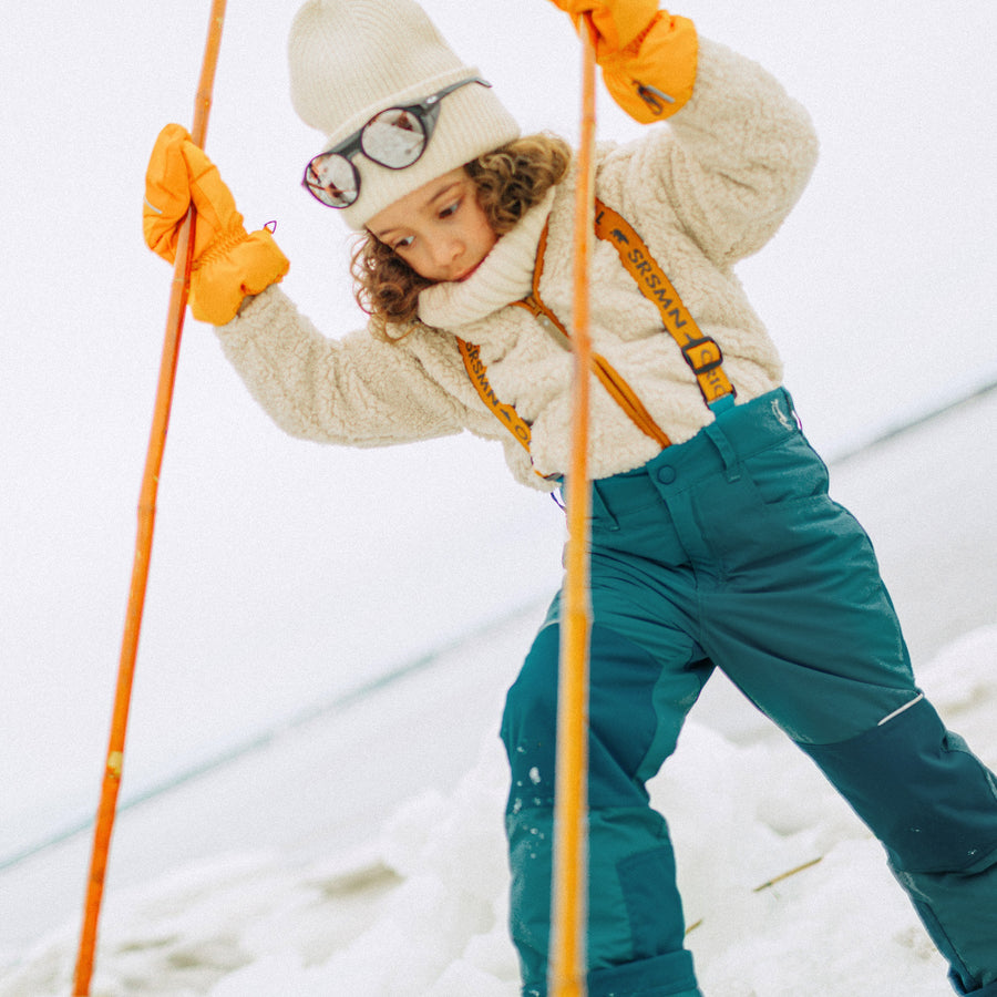 IVORY SHERPA VEST WITH HOOD, CHILD