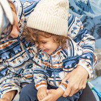 Blue patterned vest in fleece, baby