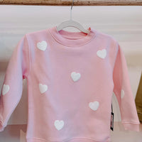 "All Over Heart" Kids Classic Crew - Bubble Gum