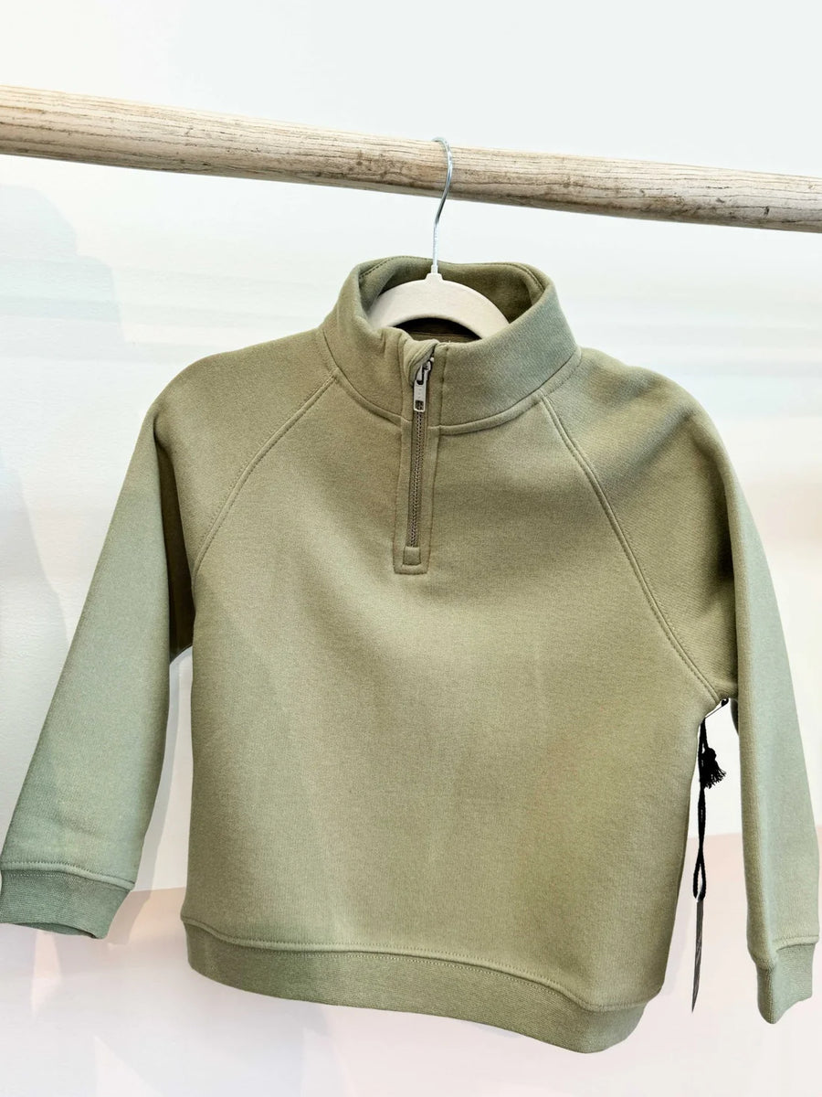 Kids Best Friend Half Zip - Olive