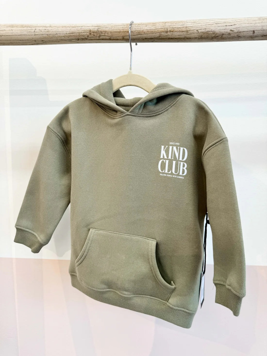 "Kind Club" Kids Big Sister Hoodie - Olive