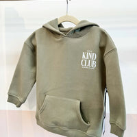 "Kind Club" Kids Big Sister Hoodie - Olive