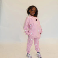 "All Over Heart" Kids Classic Crew - Bubble Gum