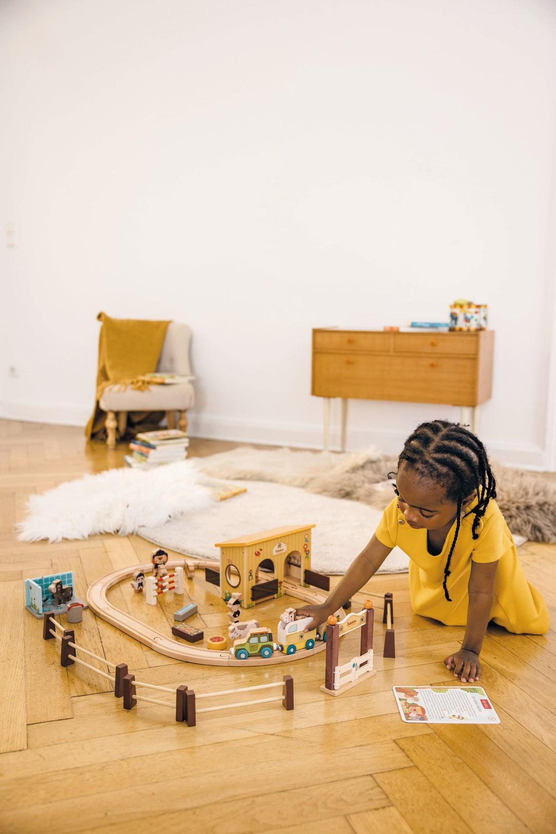 Horse Stable Play World with Wooden Train Tracks