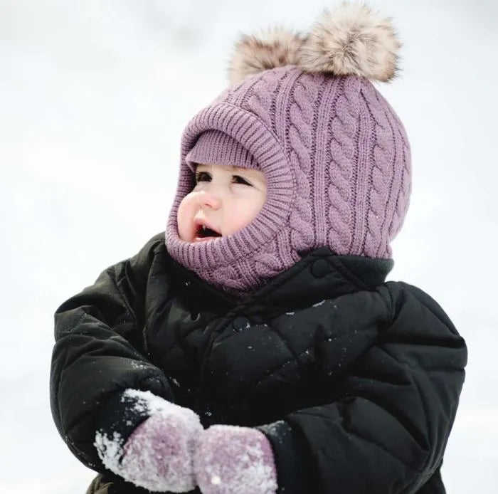 Knit Touch Balaclava With Pompom (Multiple Colours)