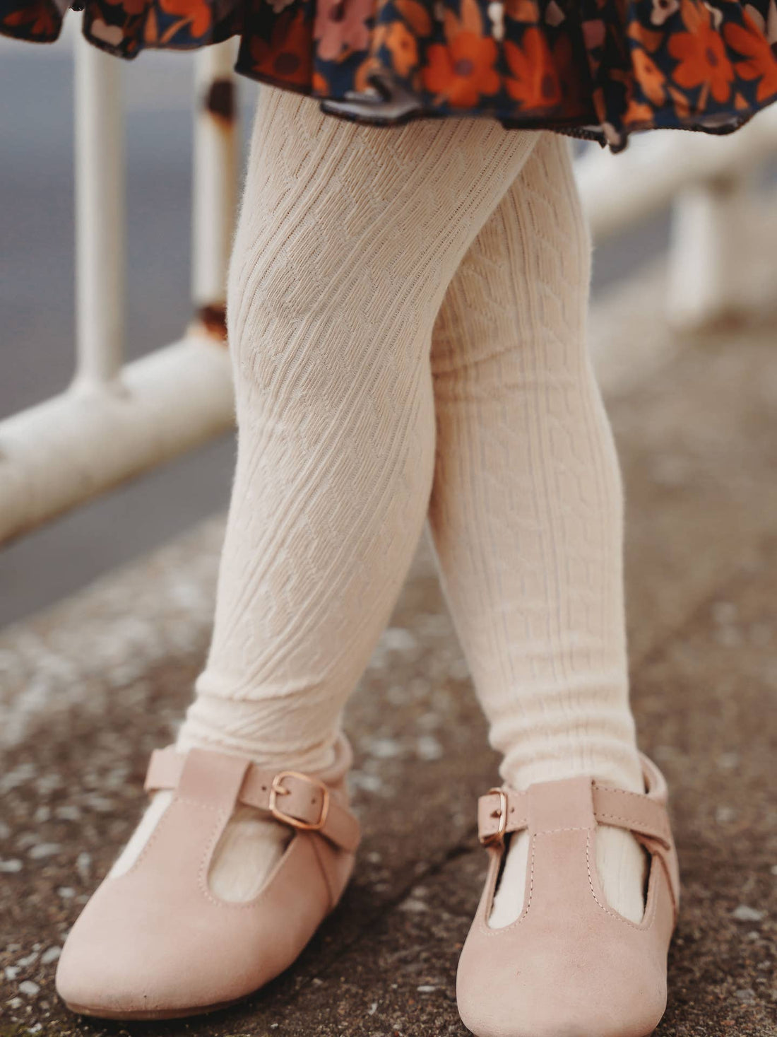 Vanilla Cable Knit Tights