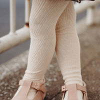 Vanilla Cable Knit Tights