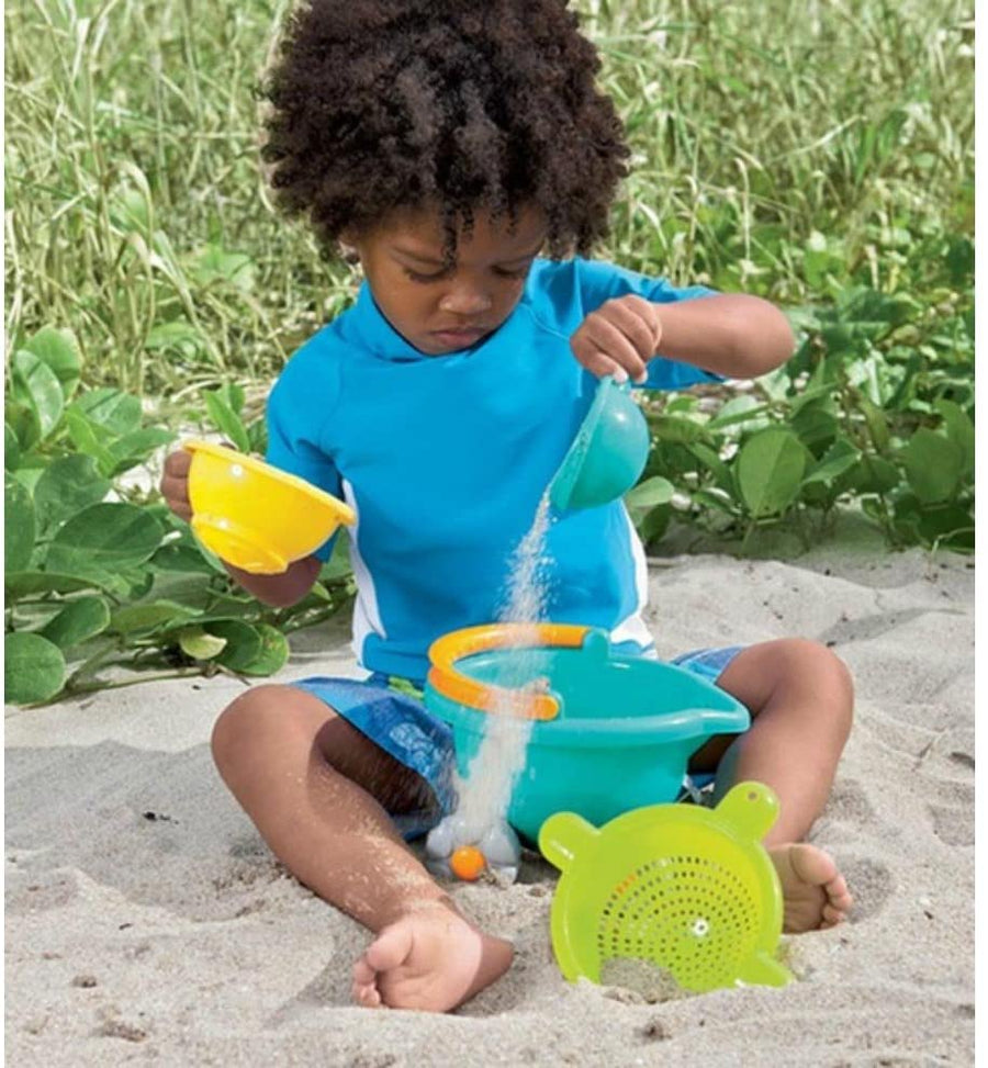 Sand Bucket Scooter 4 Piece Nesting Beach Toy Set