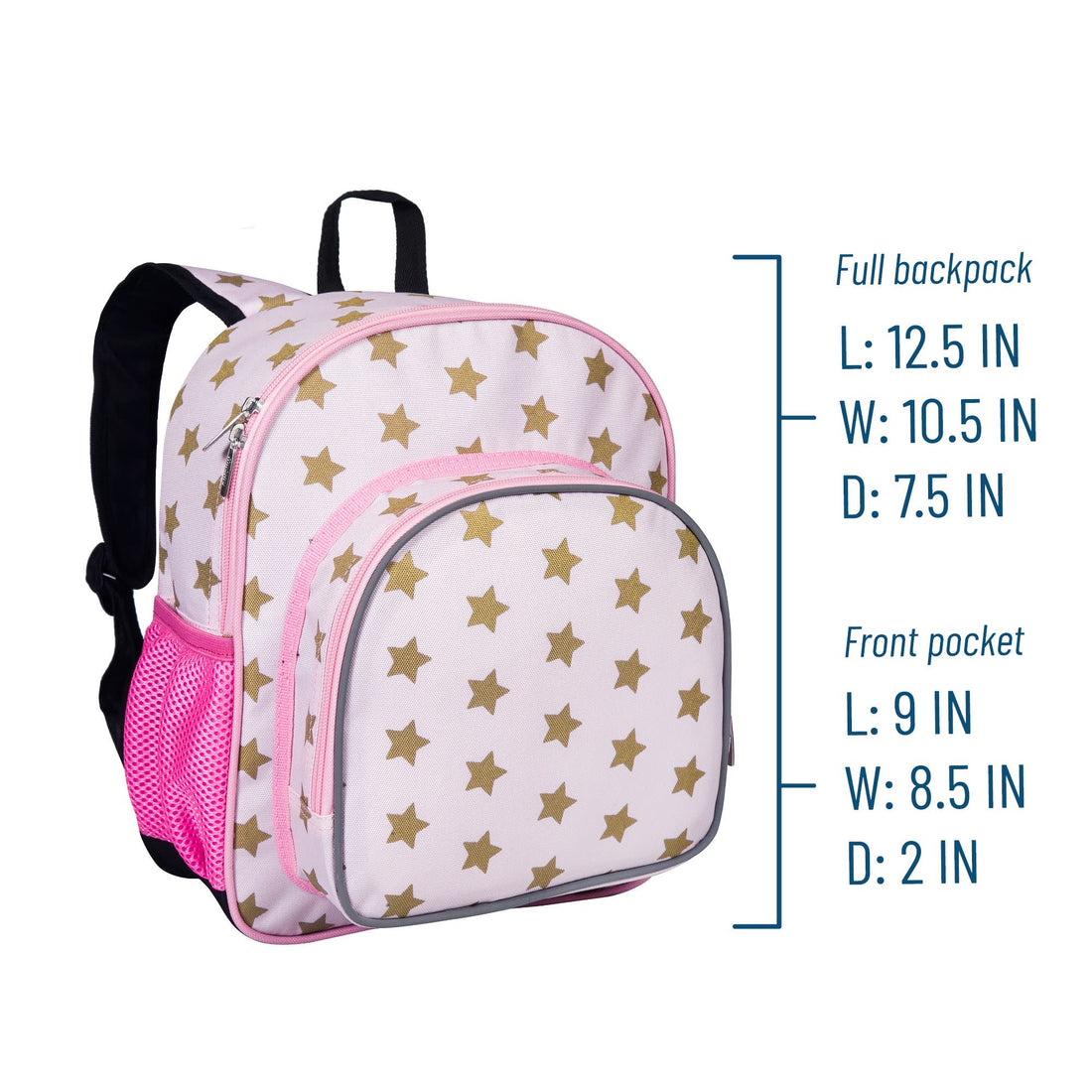 Pink and Gold Stars 12 Inch Backpack