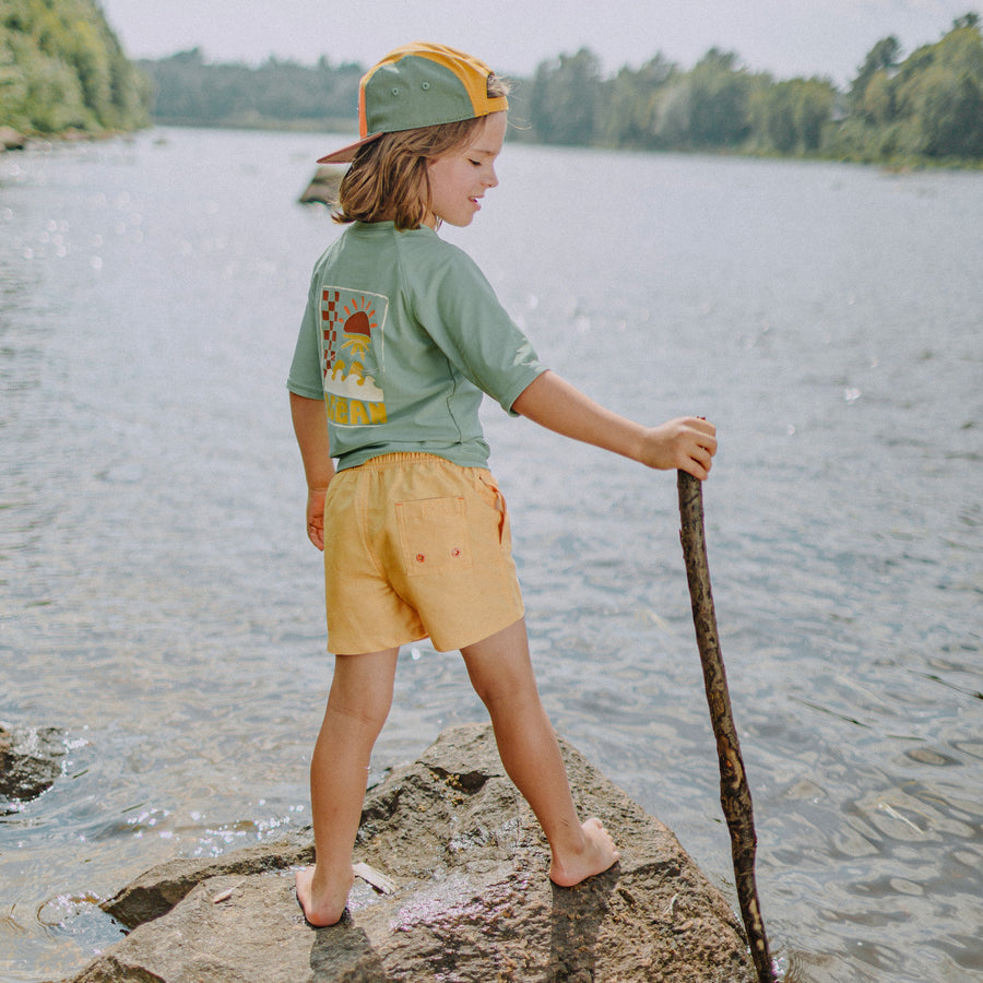 GREEN SHORT SLEEVED BATHING T-SHIRT, CHILD