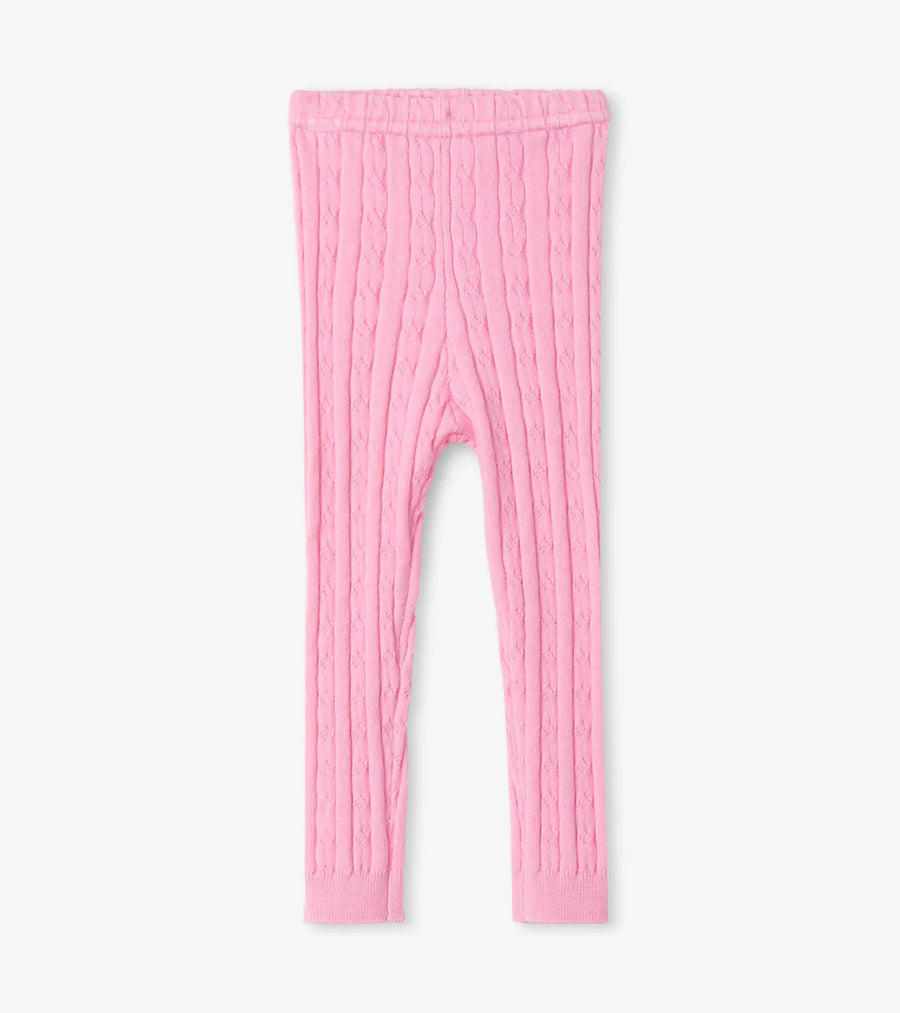 Baby Lilac Pink Cable Knit Leggings