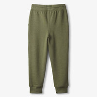 Boys Green Melange Slim Fit Joggers