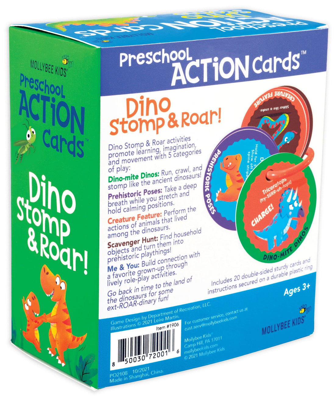 Preschool Action Cards Dino Stomp and Roar