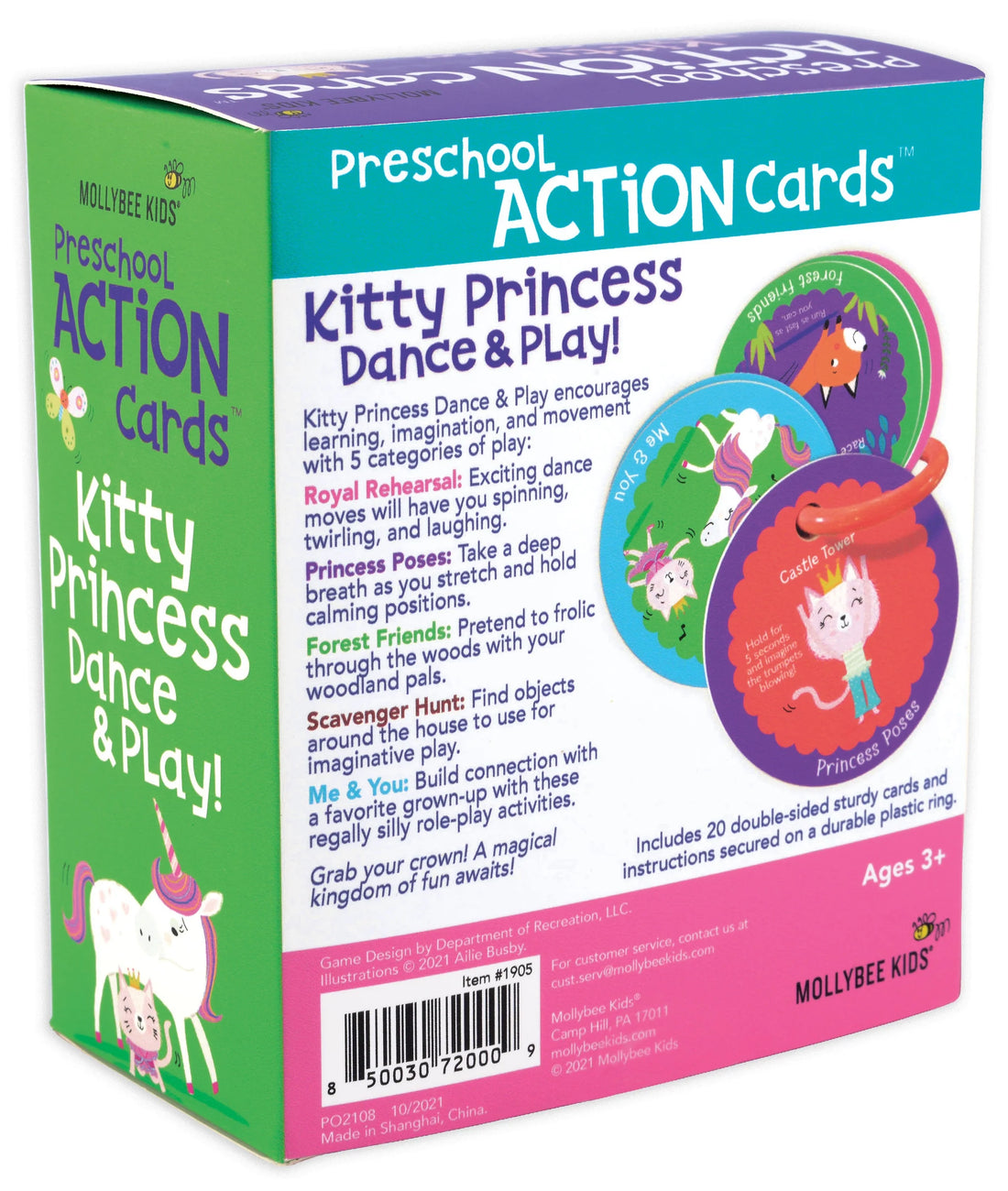 Preschool Action Cards Kitty Princess Dance & Play!