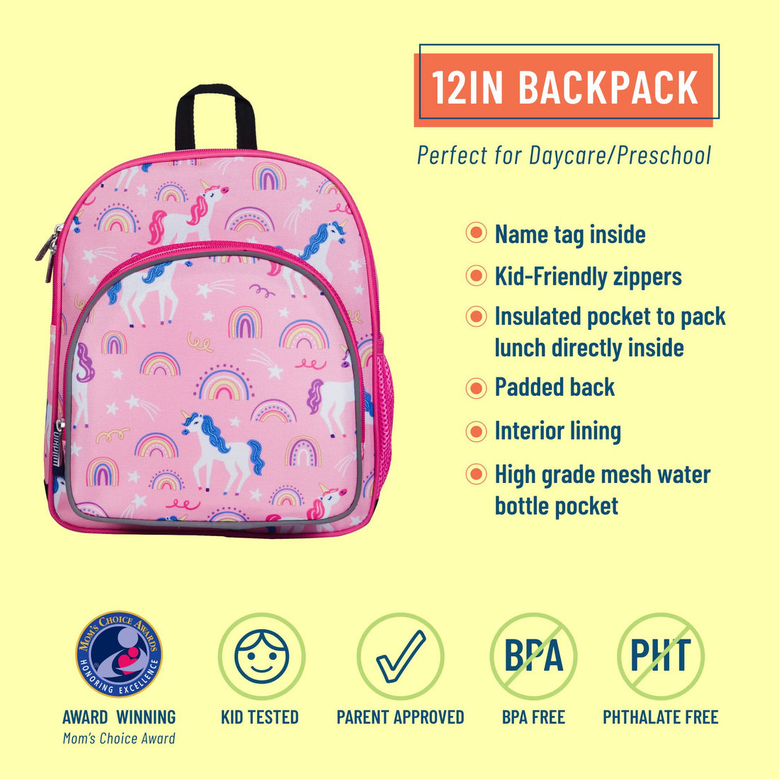 Rainbow Unicorns 12 Inch Backpack