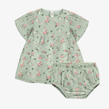 Dress with Bloomer - Light Green Floral