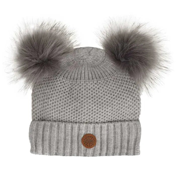 Soft Touch Knit Two Pompom Hat (Multiple Colours)