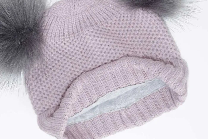 Soft Touch Knit Two Pompom Hat (Multiple Colours)