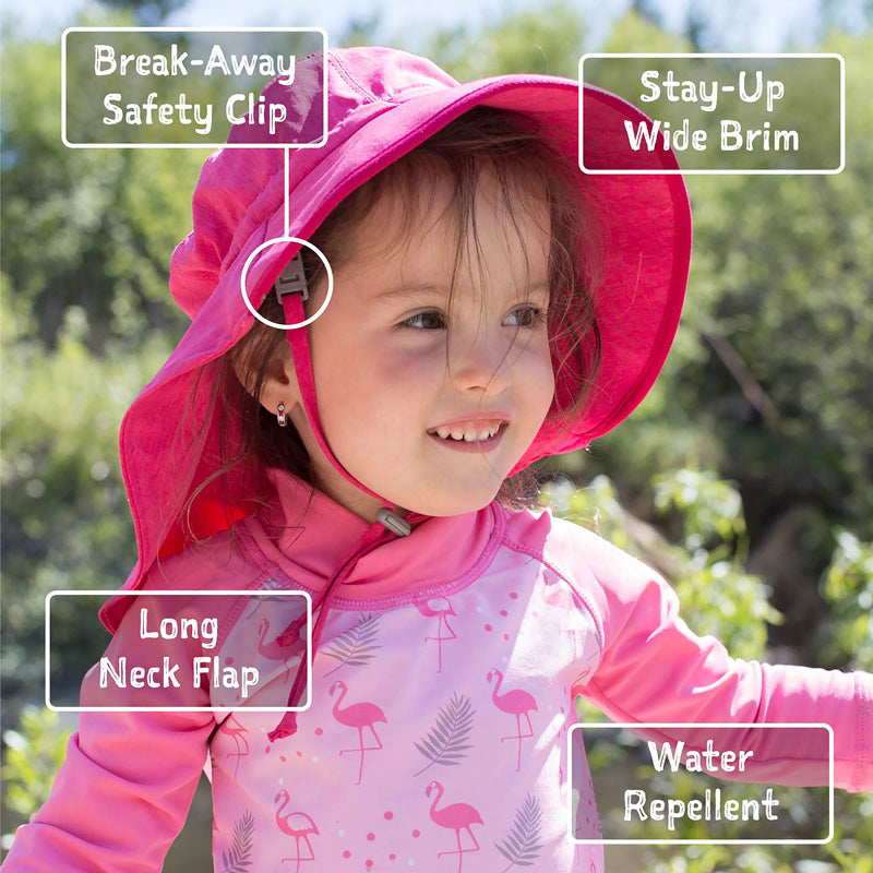 Kids Water Repellent Adventure Hats | Pretty Pink