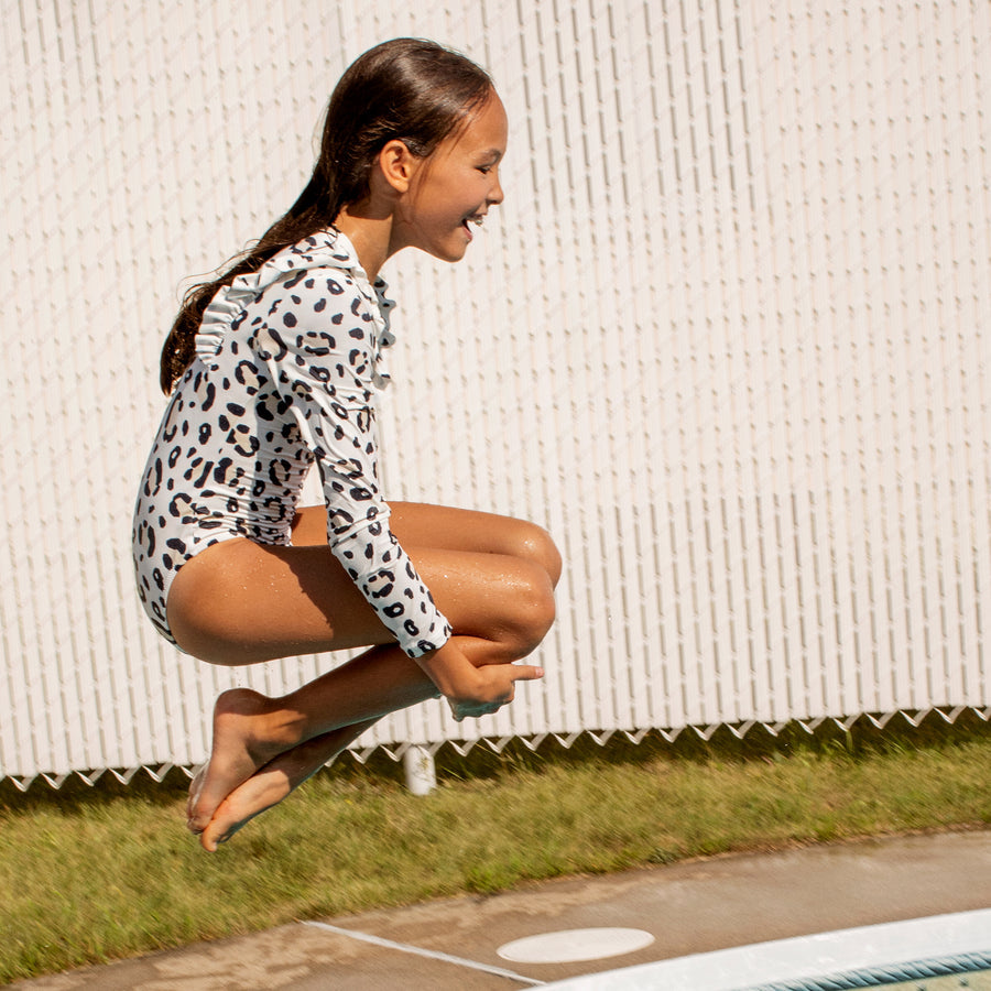 Printed Frill Long Sleeve Swimsuit (2-8 Yrs)