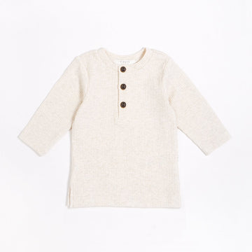 FIRSTS Cream Henley Top with Organic Cotton