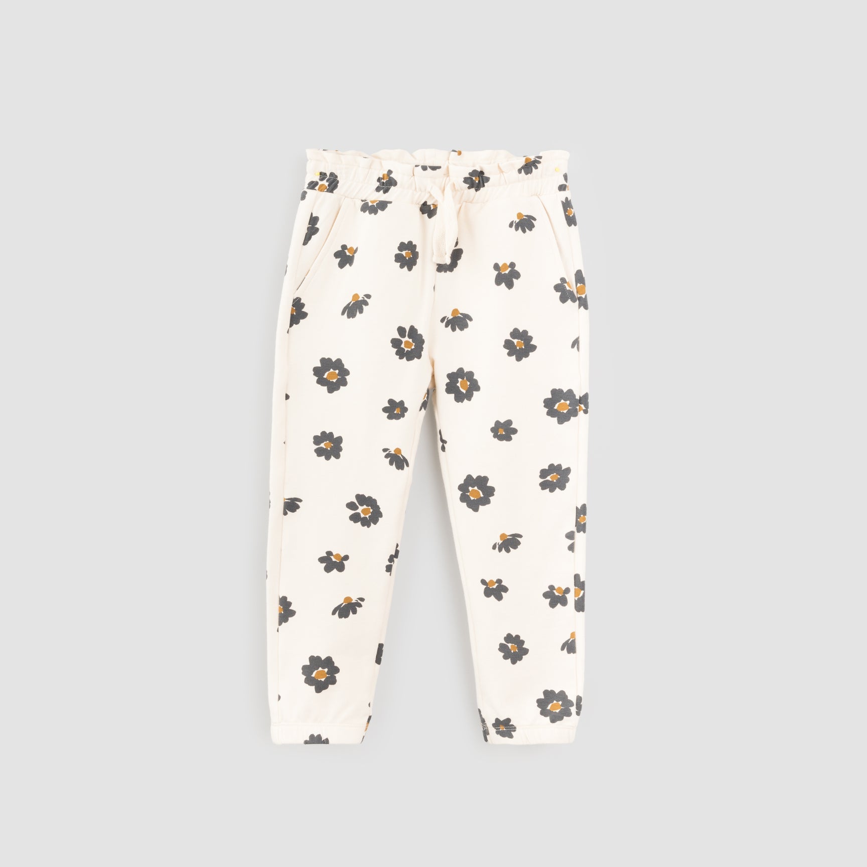 Blossom Print on Crème Girls' Joggers