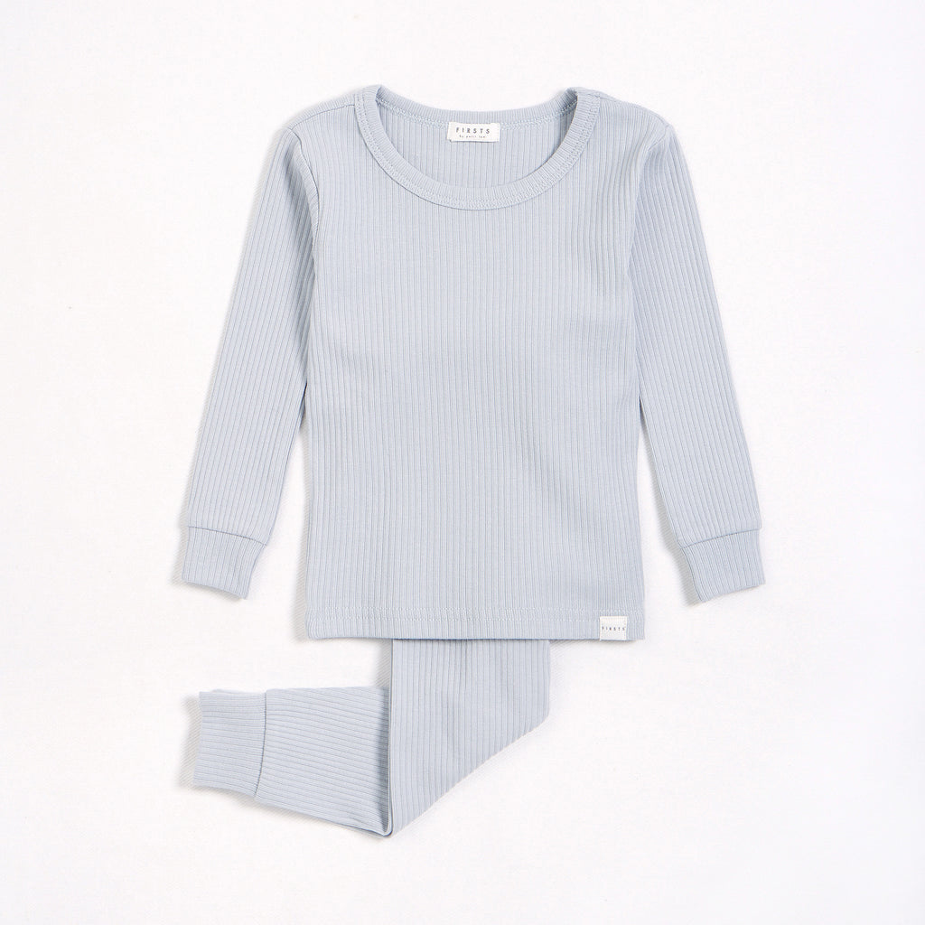 Pearl Blue Modal Rib Infant PJ Set